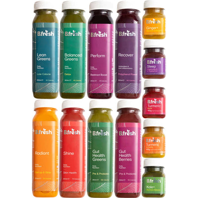 B.fresh bundle of cold-pressed juices, smoothies & shots